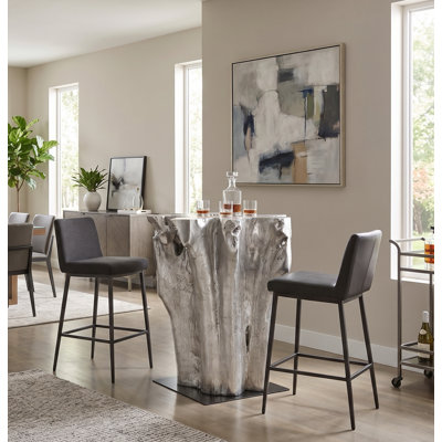 Table de bar Freeform, feuille d'argent