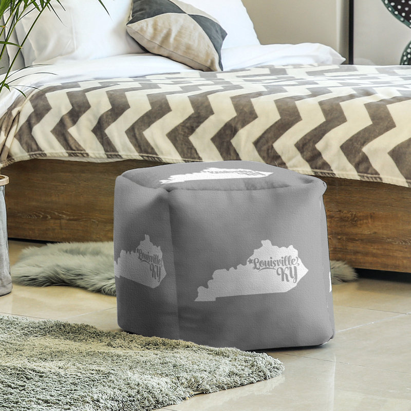 Repose-pieds cube kentucky Louisville, Gris
