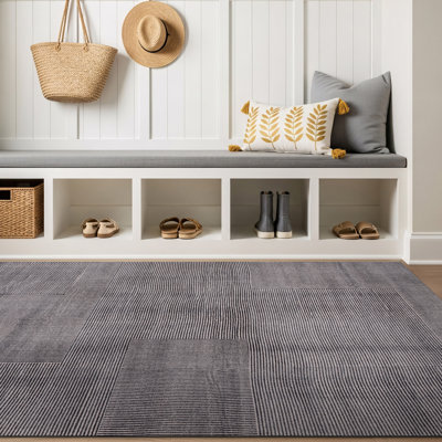 Tapis gris antidérapant Lin Lin
