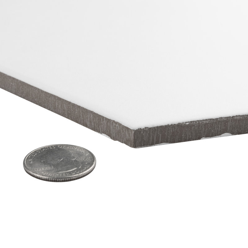 Carreau de porcelaine 9 po x 11 po Merini Tile, Blanc mat