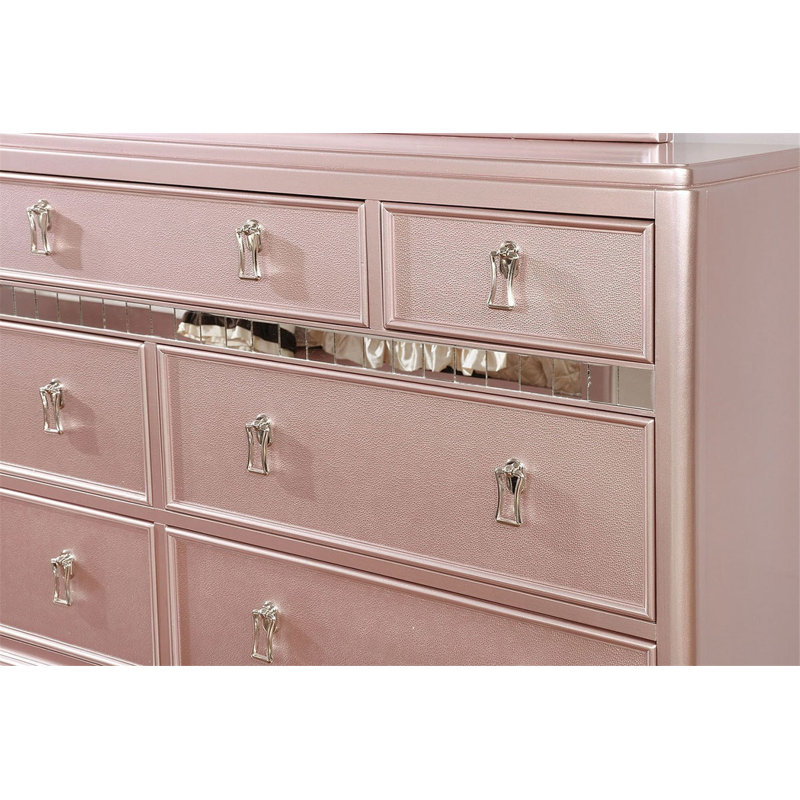 Commode double 7 tiroirs avec miroir Alisson