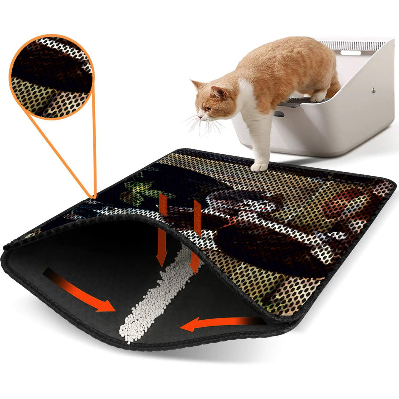 Premium Cat Litter Mat, 18 x 24 inches | 50% PVC / 50% Polyester, Machine Washable & Vacuum Friendly | Durable, Easy-Clean Design for Pet Owners | Protect Your Floors from Litter Messes