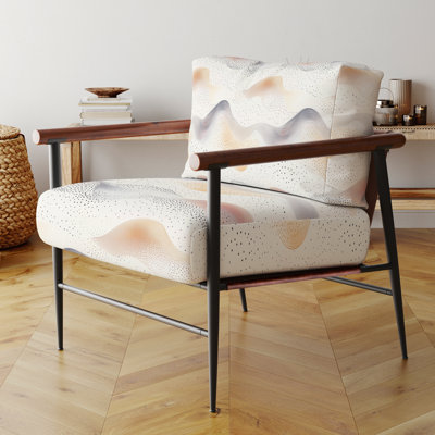 Modern Upholstered Chair - Wave Dot ocean Orange Arm Chair