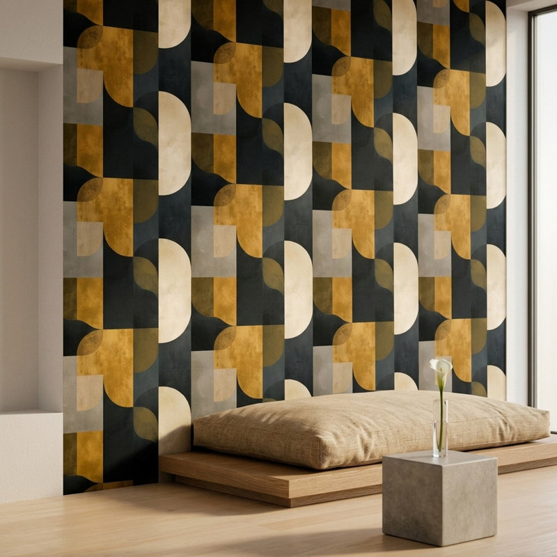 Papier peint moderne Mid Century, Non-Woven Non-Pasted