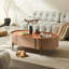 Table basse ovale en cuir selle