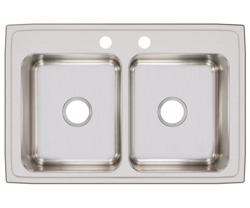 Évier de cuisine à double cuves l 33 po x l 22 po Lustertone, 2 trous