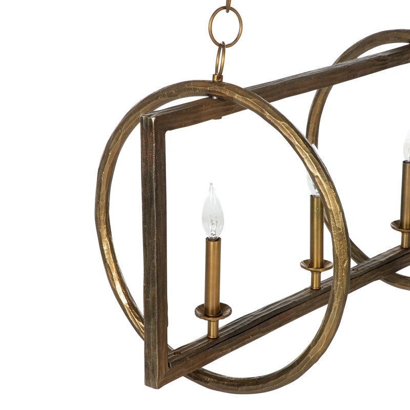 Leo 5 - Light Aged Blonde Brass Unique Chandelier