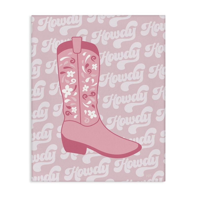 «Pastel Cowgirl Boot Howdy», toile par Natalie Carpentieri, H 30 po x l 24 po