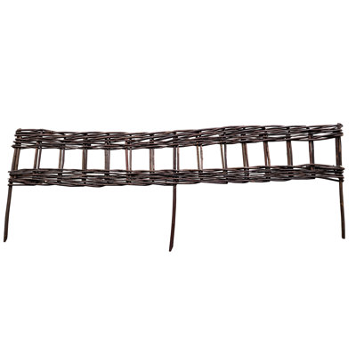 16'' H x 48'' W Brown Wood Border Fencing