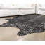 Tapis noir / gris fait à la main en cuir de vache