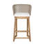 Ensemble de 4 tabourets de bar d'extérieur en bois d'acacia