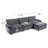 113" Modern L-Shaped Corduroy Fabric Sofa