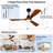52-inch ceiling fan with light and remote control, quiet DC motor, dimmable LED light, 3 solid wood blades, 6-speed reversible fan, for indoor home use-111884426-111884428-111884431
