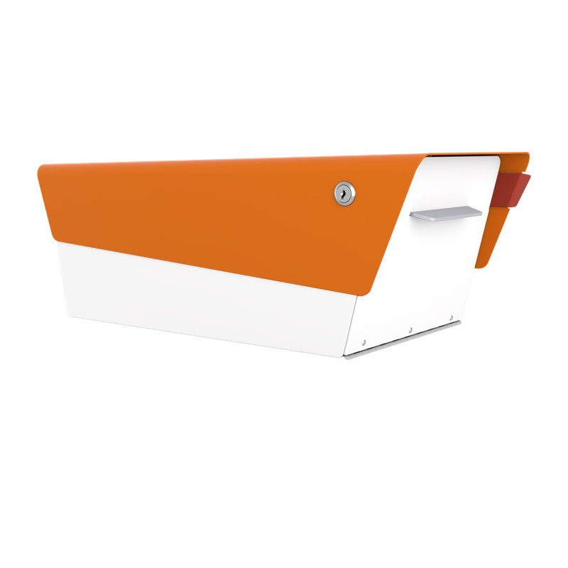 Boîte aux lettres moderne, Blanc / orange
