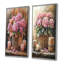Hortensias dans un panier tissé avec bougie I - Collection de 2 impressions florales sur toile-106989800-106989798