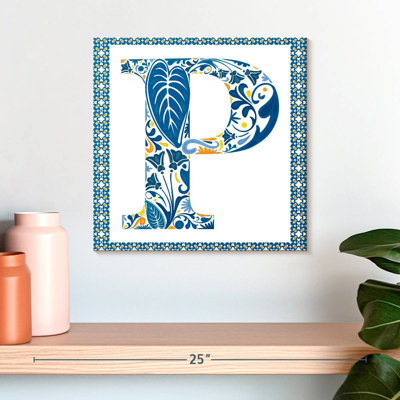 Motif floral Keiri lettre P