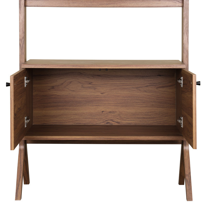 71"H x 33"W 3-Tier Crookston Bookshelf, 2 Doors