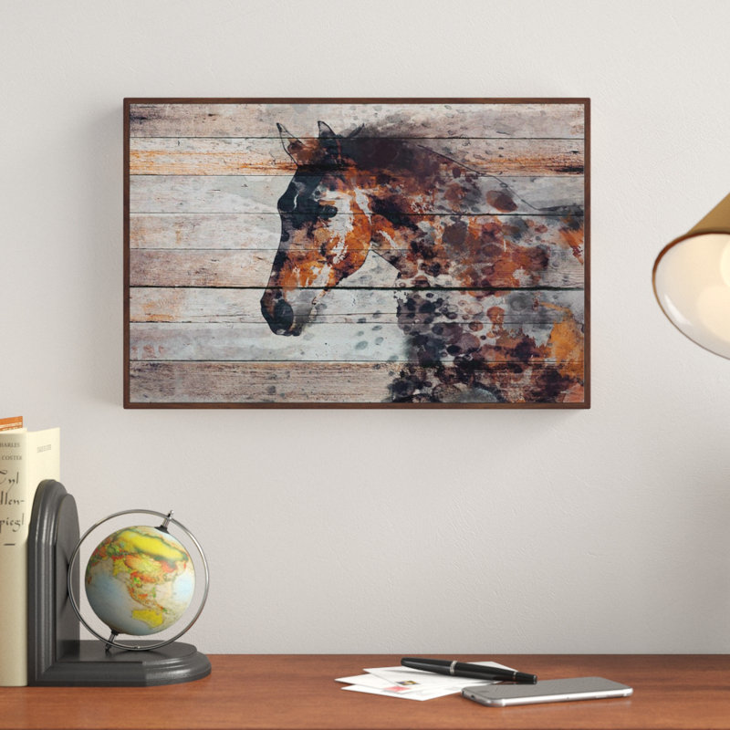 « Fire Horse » d'Irena Orlov - impression sur toile, 20 po x 30 p, Reproduction avec cadre flottant, Flotteur