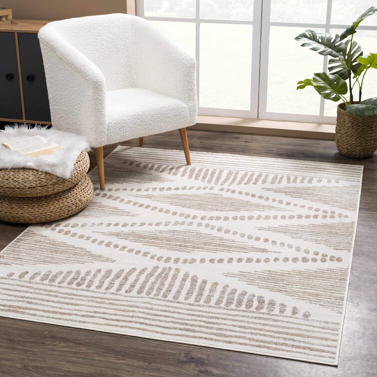 Dounia Southwestern Beige Area Rug 6’ x 9” 