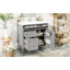 Meuble-lavabo de 36 po avec lavabo supérieur, meuble-lavabo moderne avec 2 tiroirs et tiroir escamotable, meuble-lavabo simple-429002160