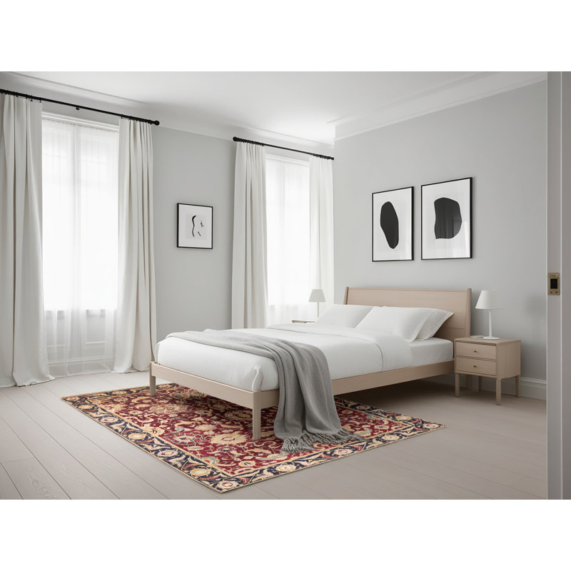 Tapis oriental rouge / beige Hamlig, Rectangle 5 pi x 7 pi
