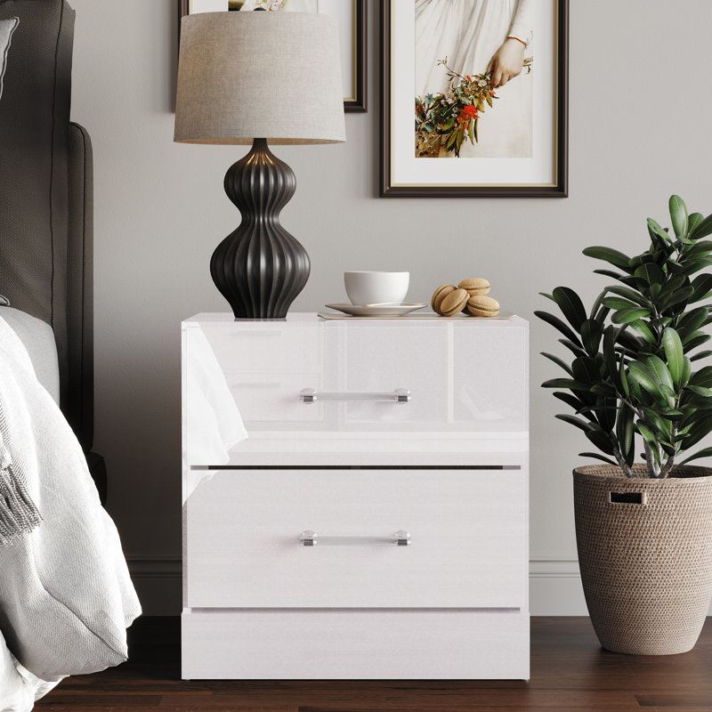 Table de chevet en blanc, Blanc