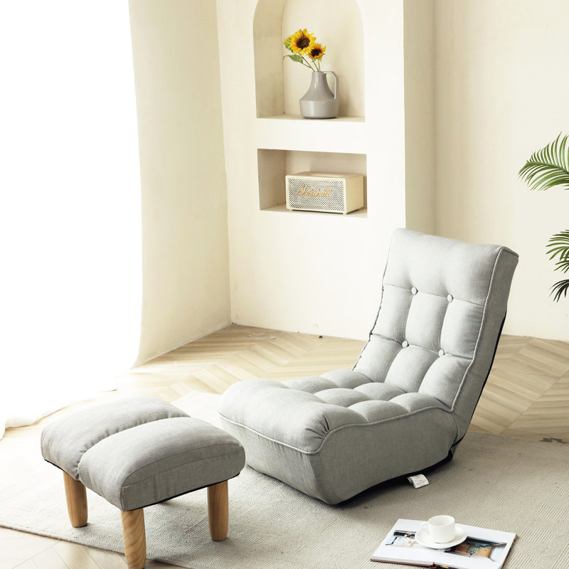 Plancher pliable multifonctionnel avec réglage du dossier à 4 sections, coussin à haute résilience, emballage pliable, convient à la chambre à coucher et au fauteuil de jeu de 45 po de largeur sans installation, lecture parfaite