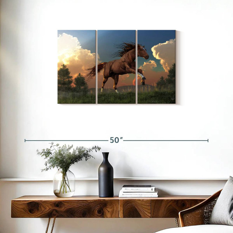 Brampt Horse Running Free, 20" H x 33" W
