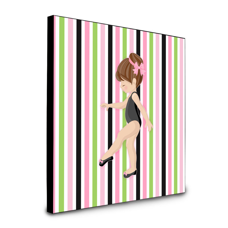Panneau mural d’art ballerine brunette point Artiste