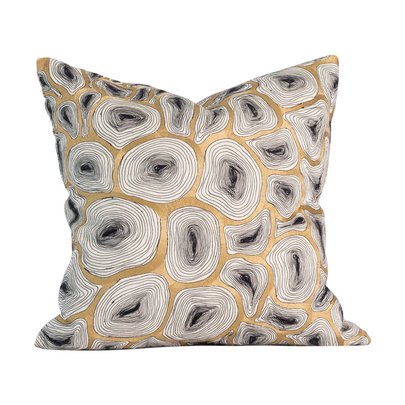 Agate Pillow-Black/Gold