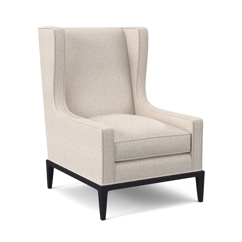 Fauteuil à oreilles 28 po Claxton, Ébène vintage, Neige Polly