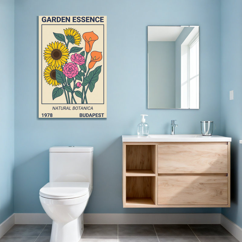 Plantes et fleurs tournesol rose Calla lis jardin botanique imprimé, H 18 po x l 12 po