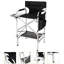 31" Tall Aluminium Frame Folding Directors Chair With Side Table