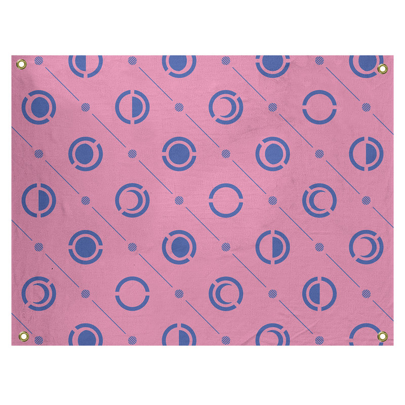 Tapisserie, H 26 po x l 36 po, Rose / bleu marine