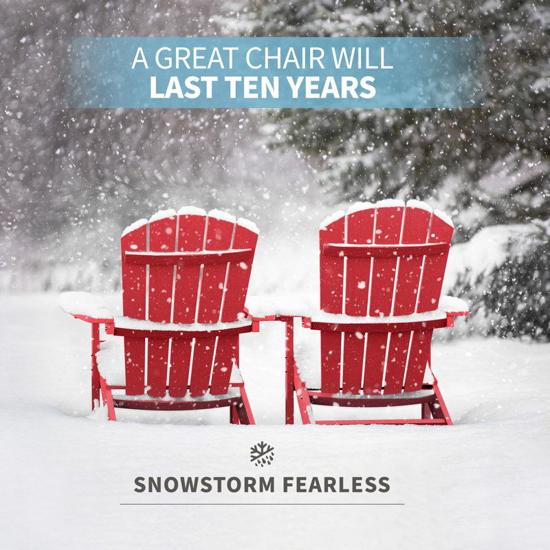 Plastic Patio Adirondack Chair, Red