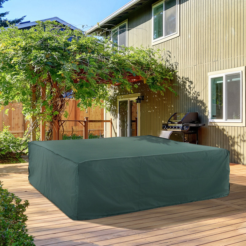 Grand ensemble de mobilier de jardin, housse de patio, vert