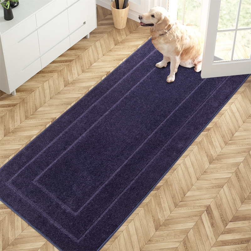 Paillasson super absorbant pour pattes de boue, L 32 po x L 70 po, Marine