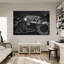 Tableau noir avion sur toile-318642465