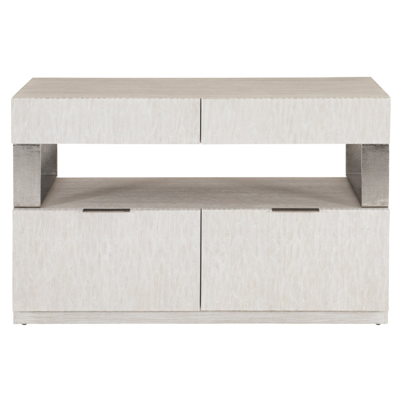 Cream Transitional 4-Drawer Legal Size Filing Credenza