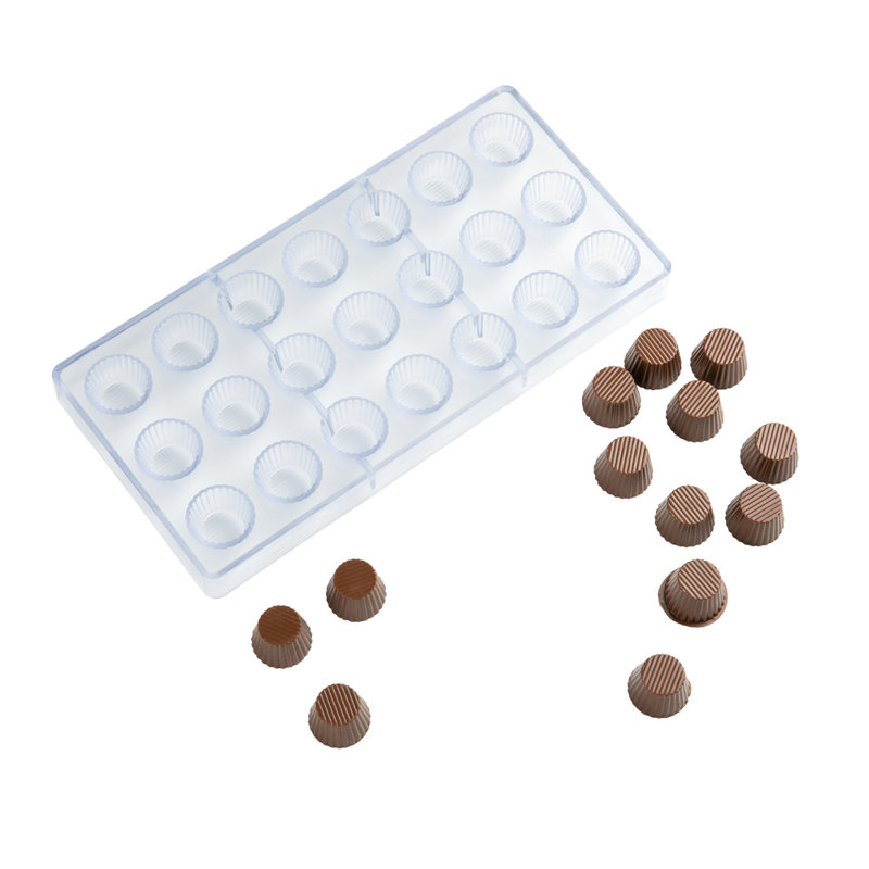 Moule à beurre d'arachide 10,8 x 5,3 pouces, 10 moules à bonbons allant au congélateur - 21 cavités, lavable au lave-vaisselle, plateaux de moulage en polycarbonate transparent, facile à libérer et durable