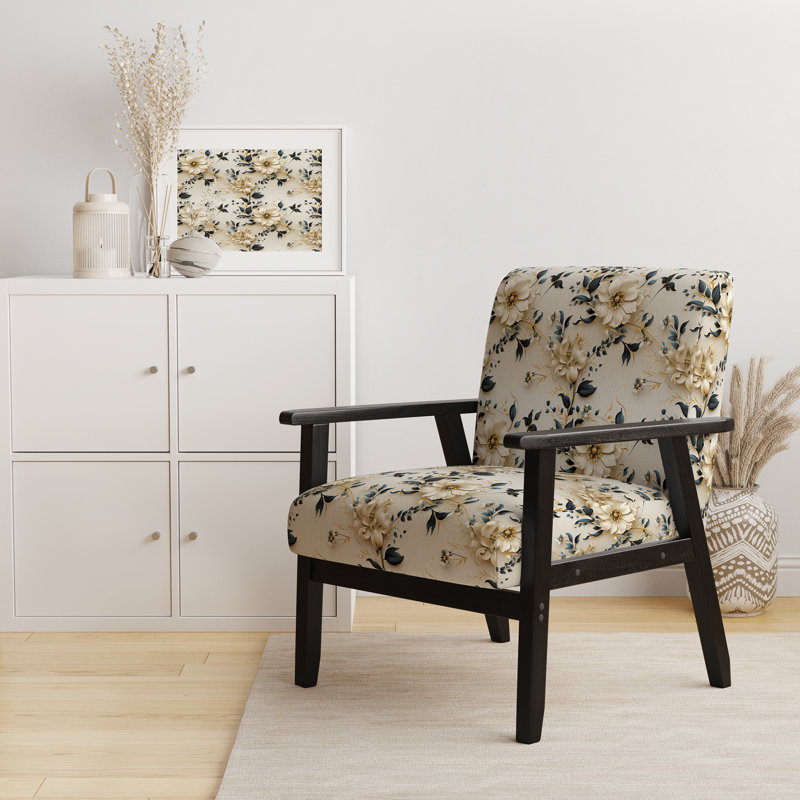 Chaise d'appoint florale Cobalt, Motif fusion bohème-victorienne XIII