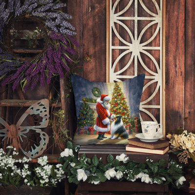 Coussin Collie and Santa Claus