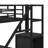 Full Size Metal Loft Bed With Desk, Storage Staircase And Small Wardrobe-106969732