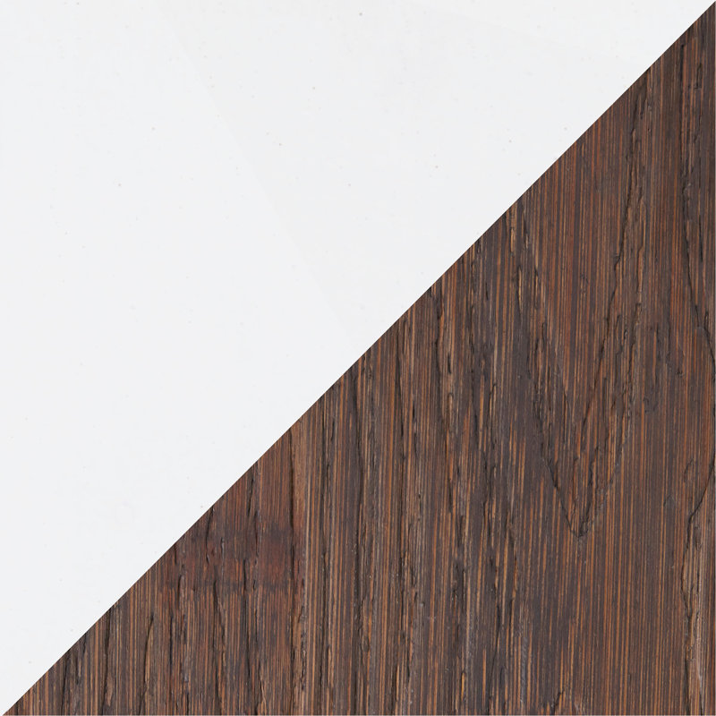 Tabouret de bar carré en métal et bambou grain de bois pressé rétro - ensemble de 2
