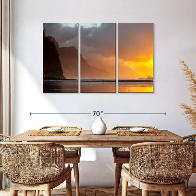 Coucher de soleil Gillard Na Pali, H 20 po x l 33 po