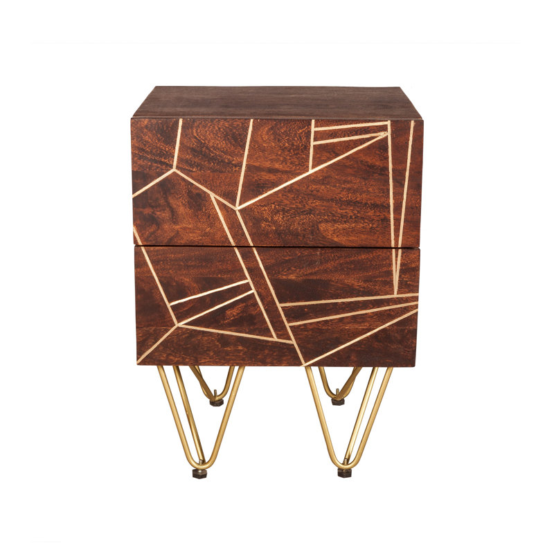 Rosenkranz Side Table with Storage, Dark Walnut