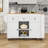 Rolling Kitchen Island with Power Outlet, 3 Drawers, 2 Doors and Shelves-1796621384