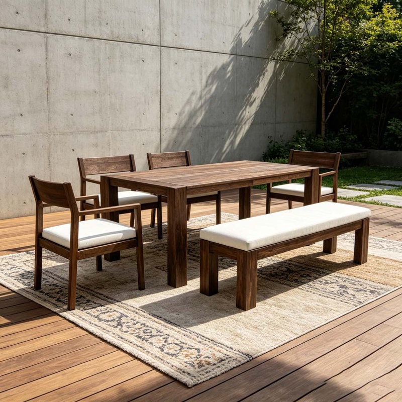 Patio Dining Table Set, Mocha