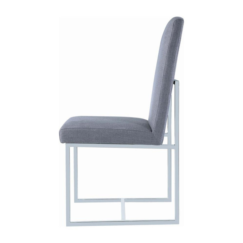 Ensemble de 2 chaises de salle à manger rembourrées avec structure en métal chromé