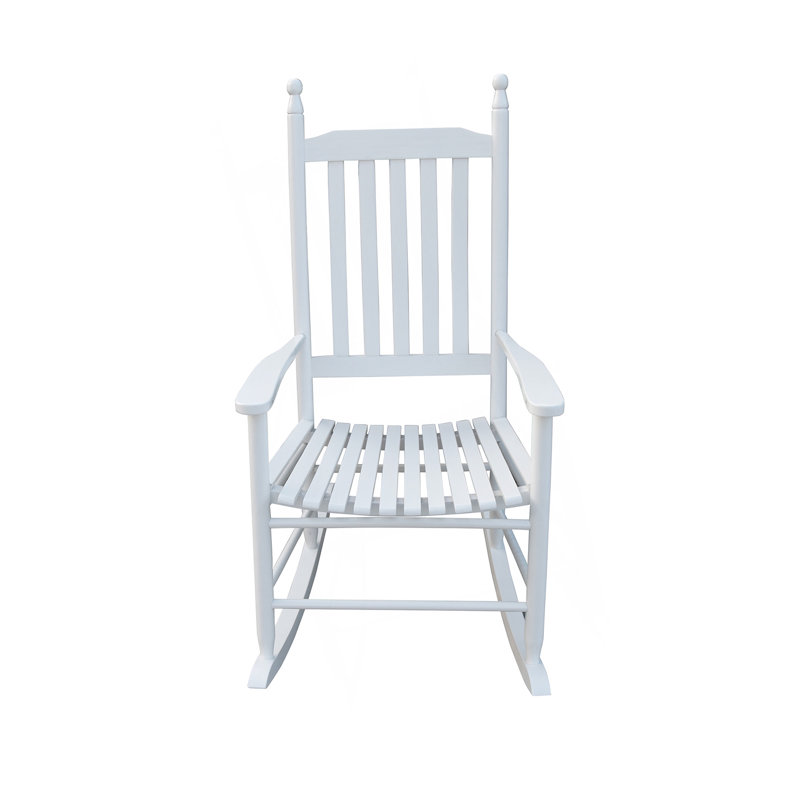 Chaise berçante en bois sans tapis, Blanc